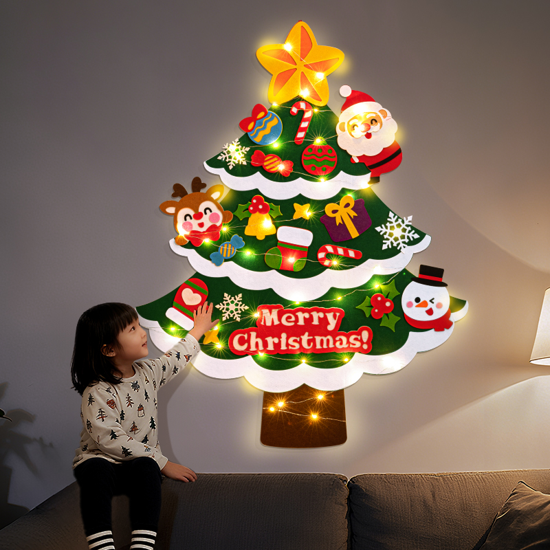 2025新款diy手工圣诞树毛毡玩具