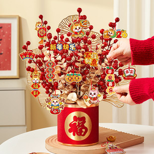新年装饰品氛围布置马年福桶桌面摆件过年2026春节客厅电视柜年味