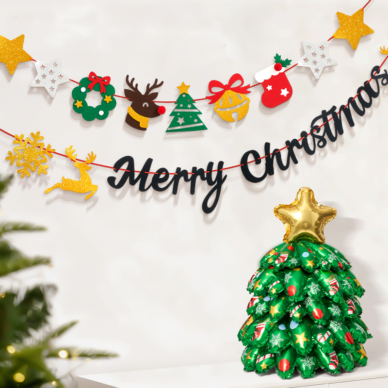 圣诞节装饰品氛围场景布置耶诞气球小摆件树拍照道具墙面挂饰挂件