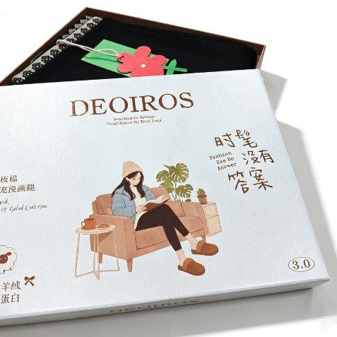 Deoir5835织带花瓣边中厚300克外穿一线细腻显瘦蚕丝蛋白鹅绒羊绒