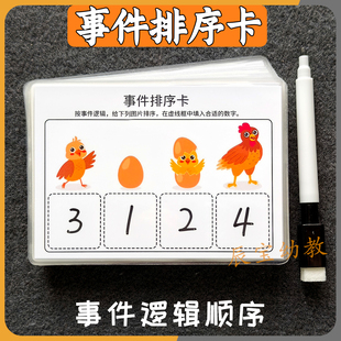 事件排序卡片讲故事逻辑顺序思维益智训练幼儿园宝宝语言表达教具