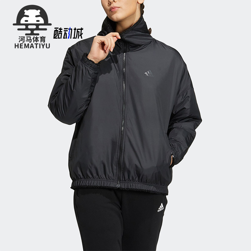 阿迪达斯冬女休闲运动双面穿外套