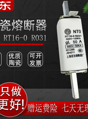 茗东熔断器NT0 RT16-0 R031 熔芯保险丝管16A32A40A50A63A80A100A