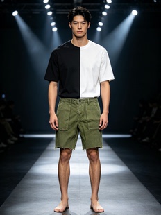 国内现货Abercrombie&Fitch美国男装短款墨绿色AF休闲短裤