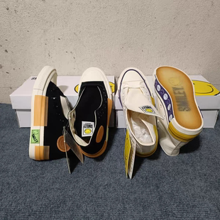 001潮牌撤柜折扣帆布鞋 36码 35码 笑脸鞋 男女高帮鞋