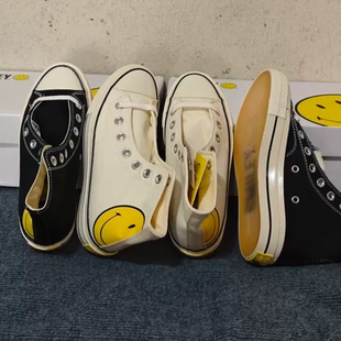 潮牌撤柜品牌折扣帆布鞋 35码 笑脸鞋 032明星同款 高帮 男女鞋