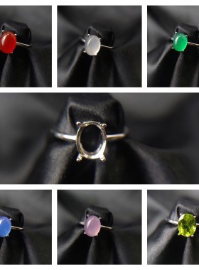 轻奢S925纯银女椭圆简约戒指韩版