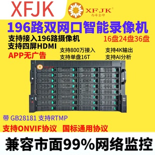 196路硬录像机128路NVR主机IVR支持ONVIF协议GB28181后端4个HDMI