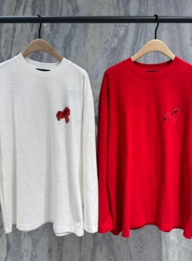 【秦岚同款】正品长袖T恤2026春新品马年系列串珠刺绣MBF1TEE031