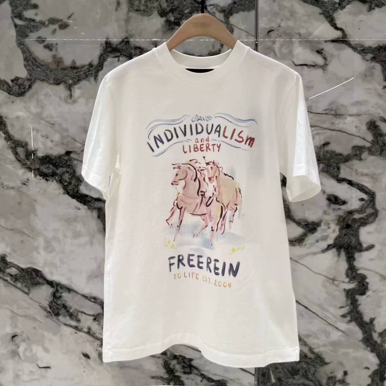 正品短袖T恤2026春新品生肖马年系列彩绘印花圆领棉质MBF1TEE021