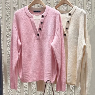 毛衣2026春新品 正品 山羊绒绵羊毛混纺假两件MBF1SWT024 C系列