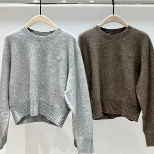 字母刺绣针织衫 毛衣2025冬新品 正品 厚实MBE4SWT023 秦岚同款