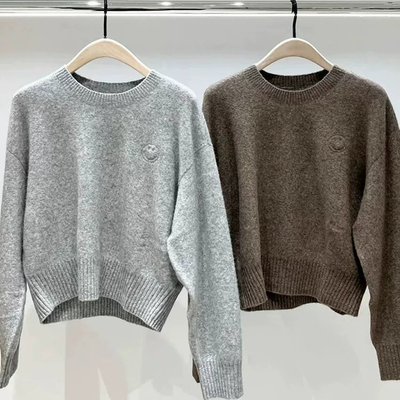 【秦岚同款】正品毛衣2025冬新品字母刺绣针织衫厚实MBE4SWT023