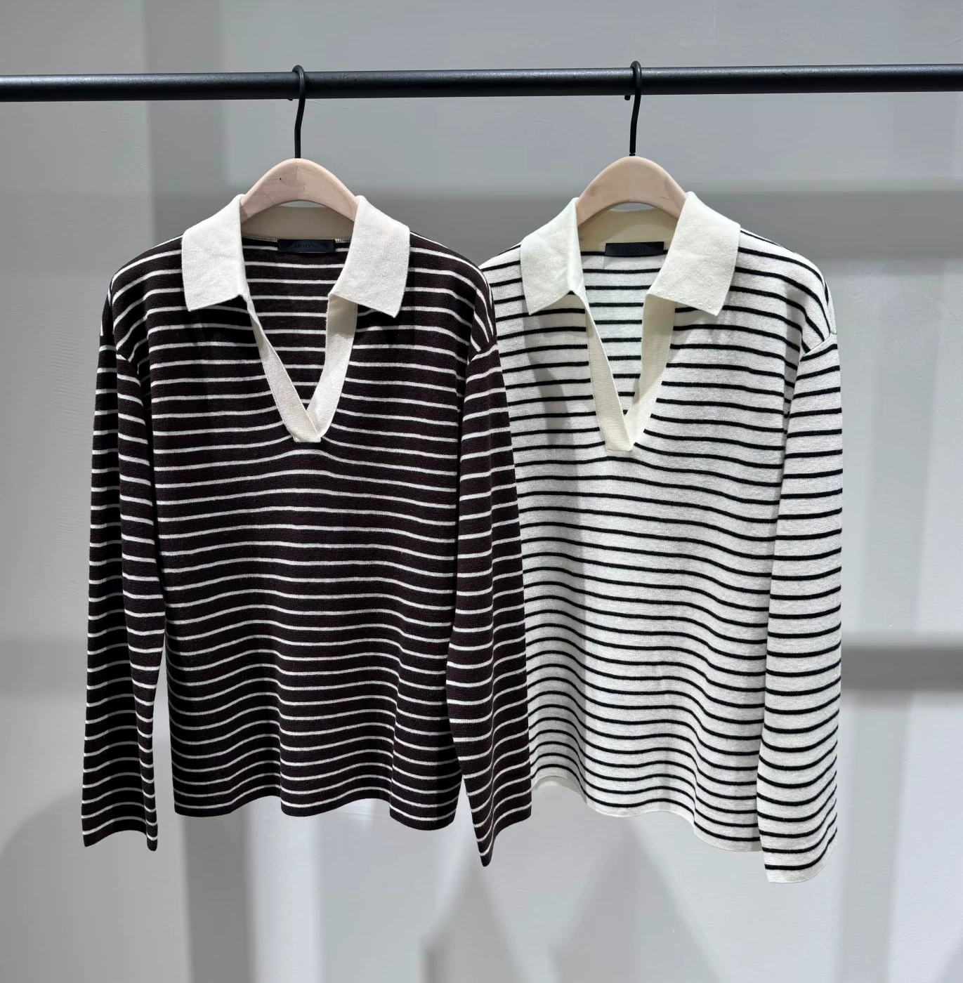 正品针织衫2025冬新品细支绵羊毛翻领开襟V领宽松落肩MBE4SWT072