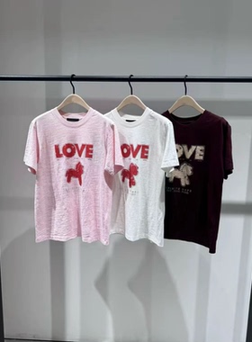 正品短袖T恤2026春新品马年系列烫钻印花竹节棉质圆领MBF1TEE008