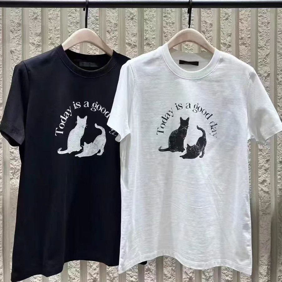 正品短袖T恤2025夏新品5A抗菌防螨棉质萌宠印花宽松MBE2TEE035