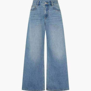 重工三合一纺纱棉质高腰阔腿裤 2025夏新品 MBE2JEN027 牛仔裤 正品