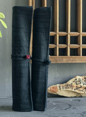不错出品|棉麻毛笔帘大款卷笔袋毛笔收纳小楷兼毫毛笔文房四宝