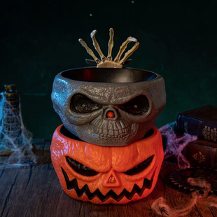 电动感应骷髅手果盘恐怖搞怪个性装饰摆件万圣节酒吧密室逃脱布置