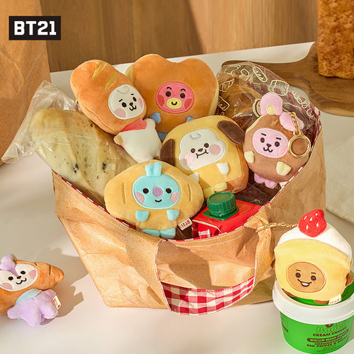 BT21烘培面包店毛绒钥匙扣挂件