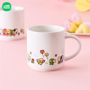 【正品现货】LINE FRIENDS minini游乐园陶瓷水杯马克杯咖啡杯子