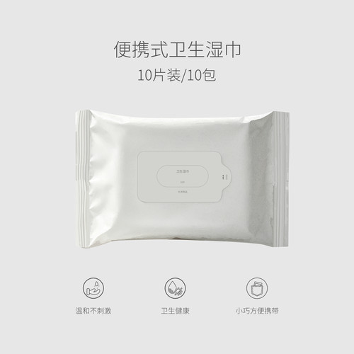 10片装便携式卫生湿巾外出清洁