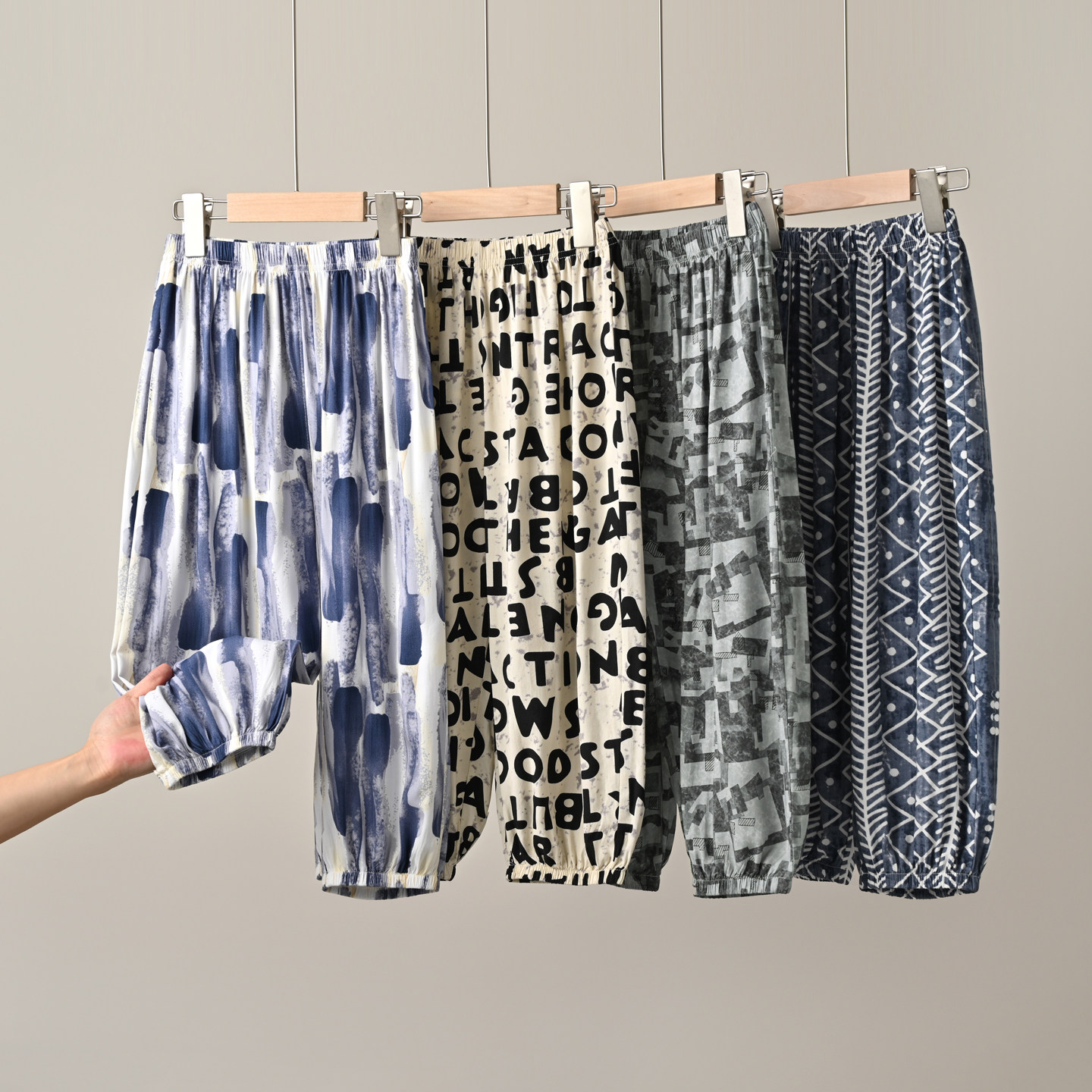 清凉人棉裤 儿童人造棉空调裤男女童绵绸灯笼裤 中大童裤子 薄款