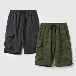 男士迷彩工装裤七分裤 轻薄透气 弹力运动休闲短裤 夏季k