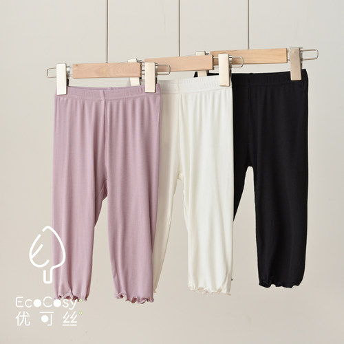 儿童螺纹打底裤女童弹力七分裤