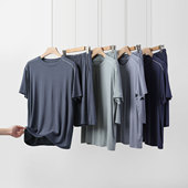 男士 睡衣睡裤 莫代尔圆领家居短袖 单件拍 五分家居裤 薄款 夏款