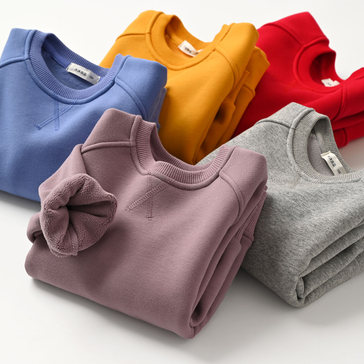 童奥丽绒卫衣加绒打底衫中大童