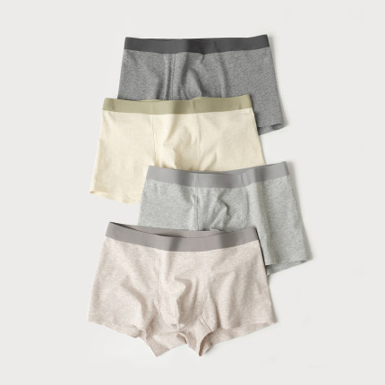 A类 男士平角内裤 无痕彩纱棉7A抗菌透气舒适平角底裤 四季款