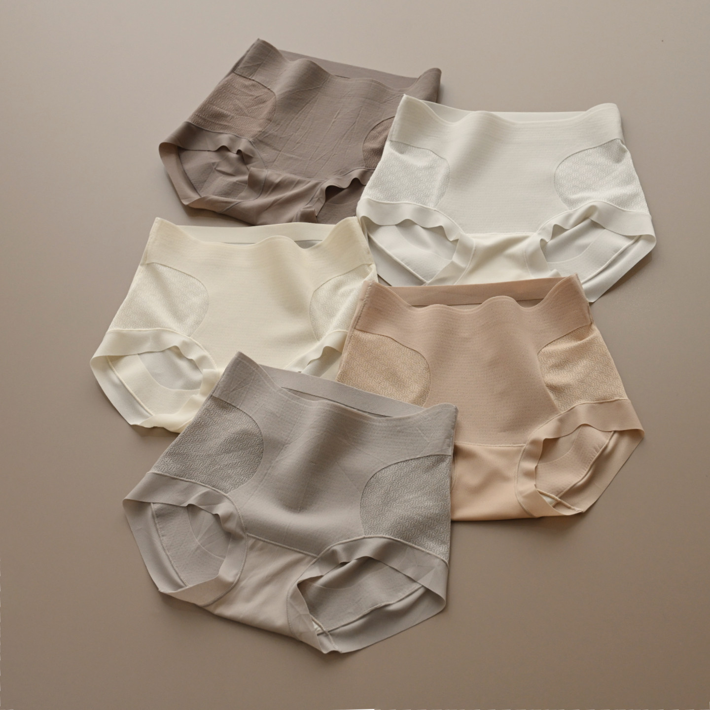 女士内裤 侧提花中高腰收腹提臀内裤 轻塑微压亲肤内裤 春夏款