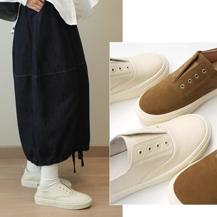 头层牛皮软底小白鞋 圆头平底单鞋磨砂牛反绒休闲鞋女鞋k