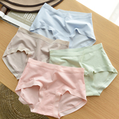 双层底裆 弹力舒适纯色三角底裤 夏季 女士长绒棉无痕中腰内裤 款