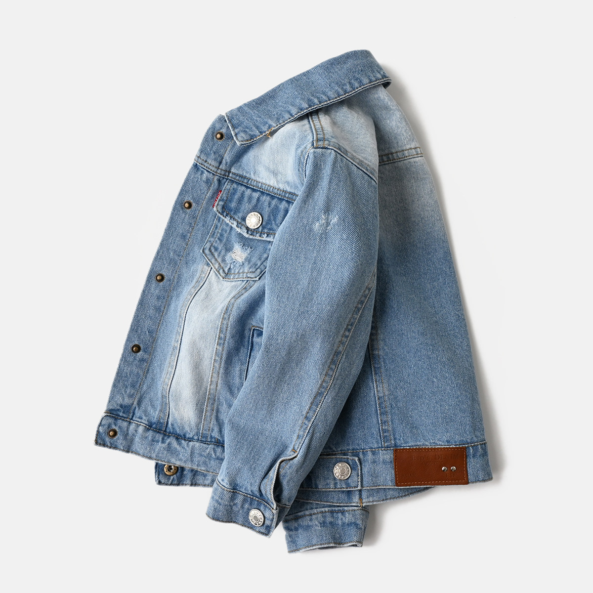 후드 분리형 아동 데님 재킷 소년과 소녀 순수 코튼 워시 가디건 탑 봄 가을 아동 의류