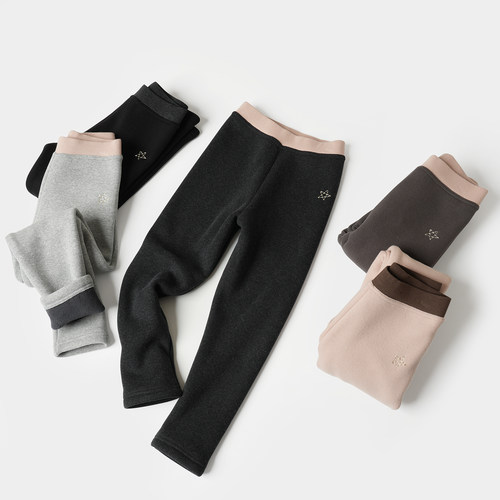 儿童加绒五星打底裤女童长裤