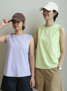 A类 UPF40+ 女士原纱防晒速干背心 健身运动宽肩吊带上衣夏款女装