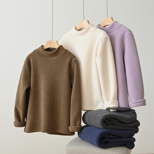 暖熊绒A类校服神器儿童加厚560g奥粒绒男女童保暖T恤中大童秋冬款