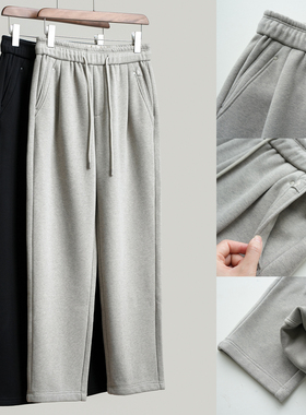 400g复合一体绒男士微锥卫裤 棉混纺加绒保暖休闲裤加厚男裤 冬k