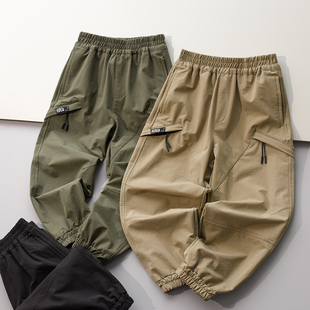 儿童防风工装裤 男童女童宽松收口长裤休闲卫裤 中大童春秋款童装