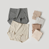 中高腰桑蚕丝双层底裆 包臀弹力三角内裤 纯色保暖 女士内裤 秋冬款