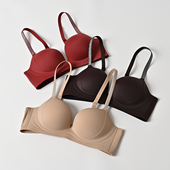 小胸显大上托 女士文胸 无痕内衣 无钢圈软支撑细闪肩带美背文胸