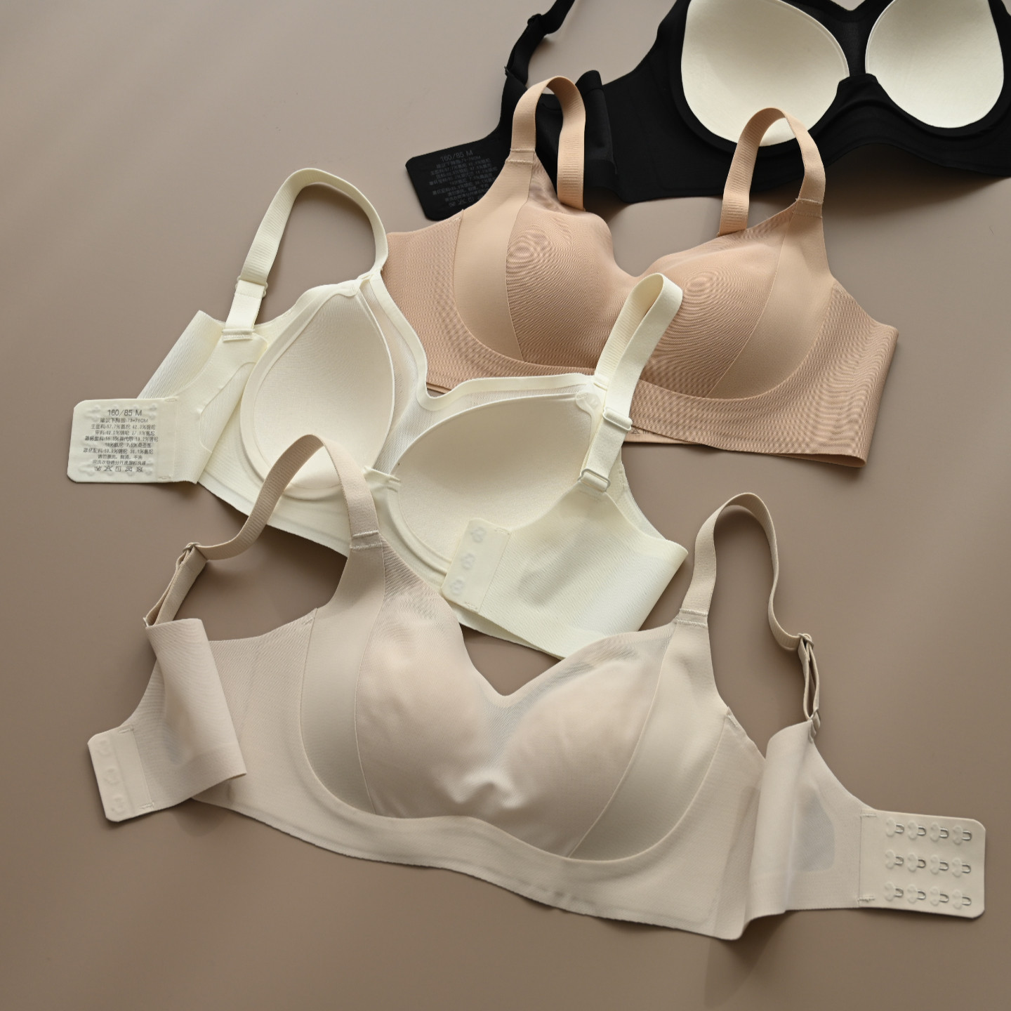 会员拍 女士薄款裸感无痕 网纱水滴杯防下垂小胸聚拢文胸内衣春夏