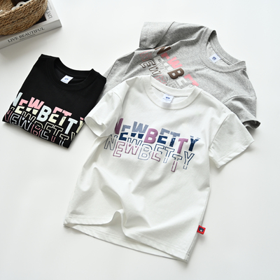 A类中大童字母印花短袖T恤衫