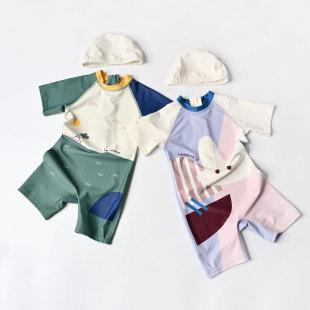 分体连体 耐氯男童女童户外海边防晒泳装 中小童 儿童泳衣 UPF50