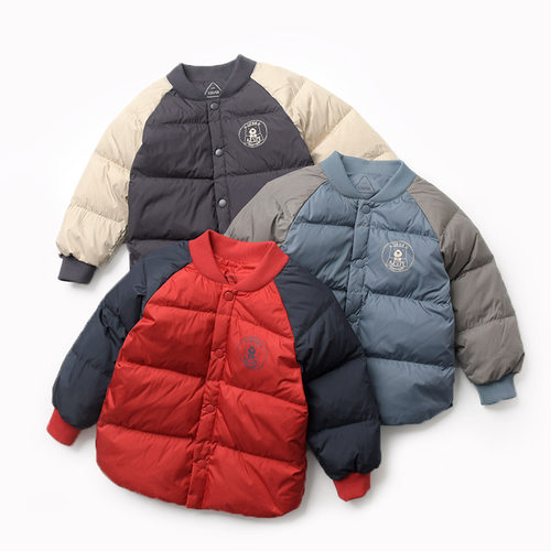 儿童轻便羽绒服棒球领外套冬款