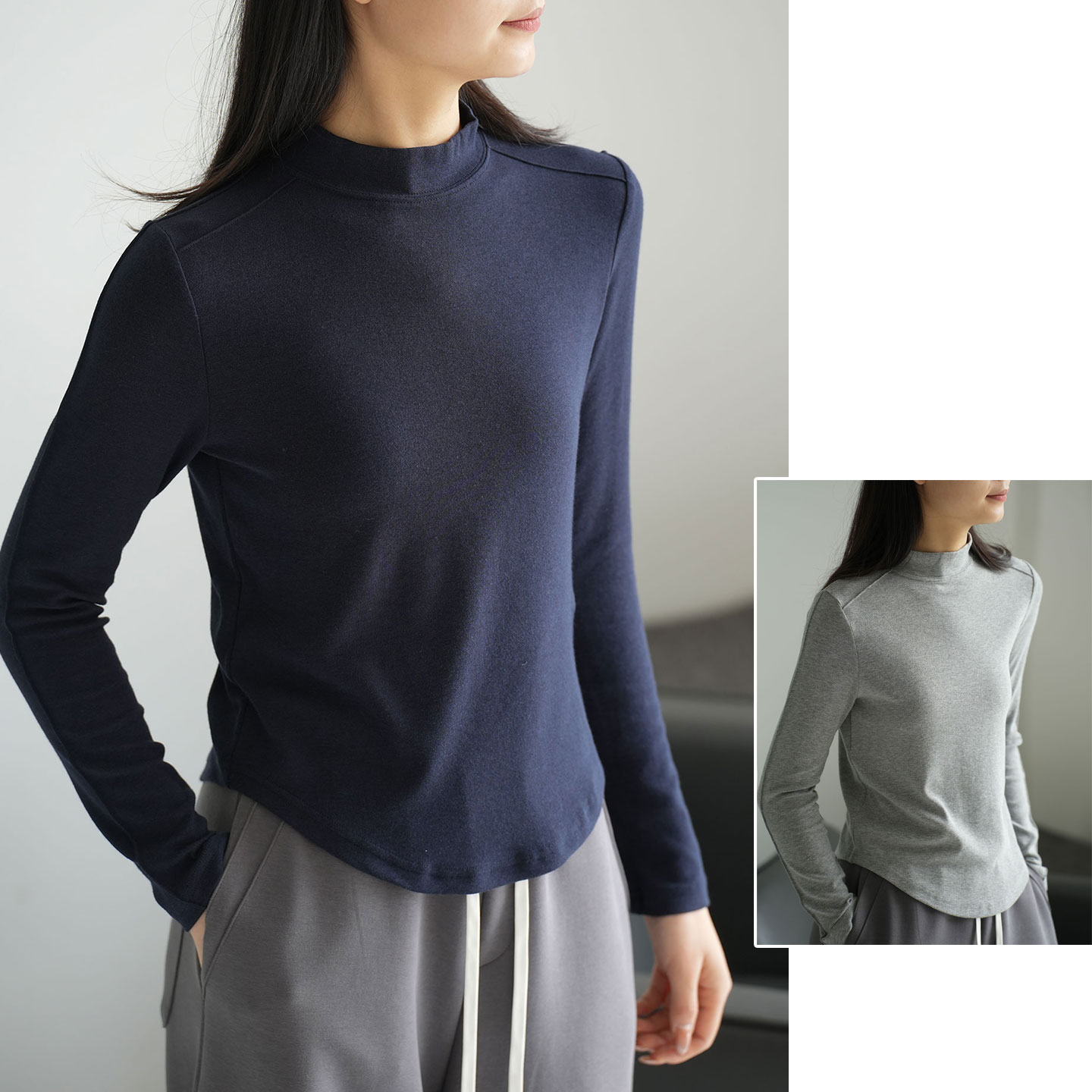 女士半高领打底衫内搭外穿上衣