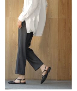 通勤OL风女士捏褶烟管长裤 纯色百搭休闲西装裤小黑裤 春秋款女装