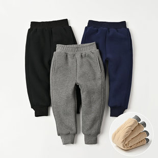特 一条过冬 儿童保暖厚款卫裤 男女童纯色长裤子 丝绵棉裤